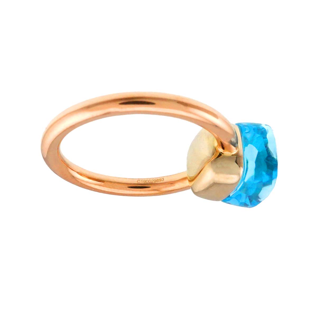 BlueTopaz Petit Ring 18K PG WG 750 size51 5.5-5.75(US)