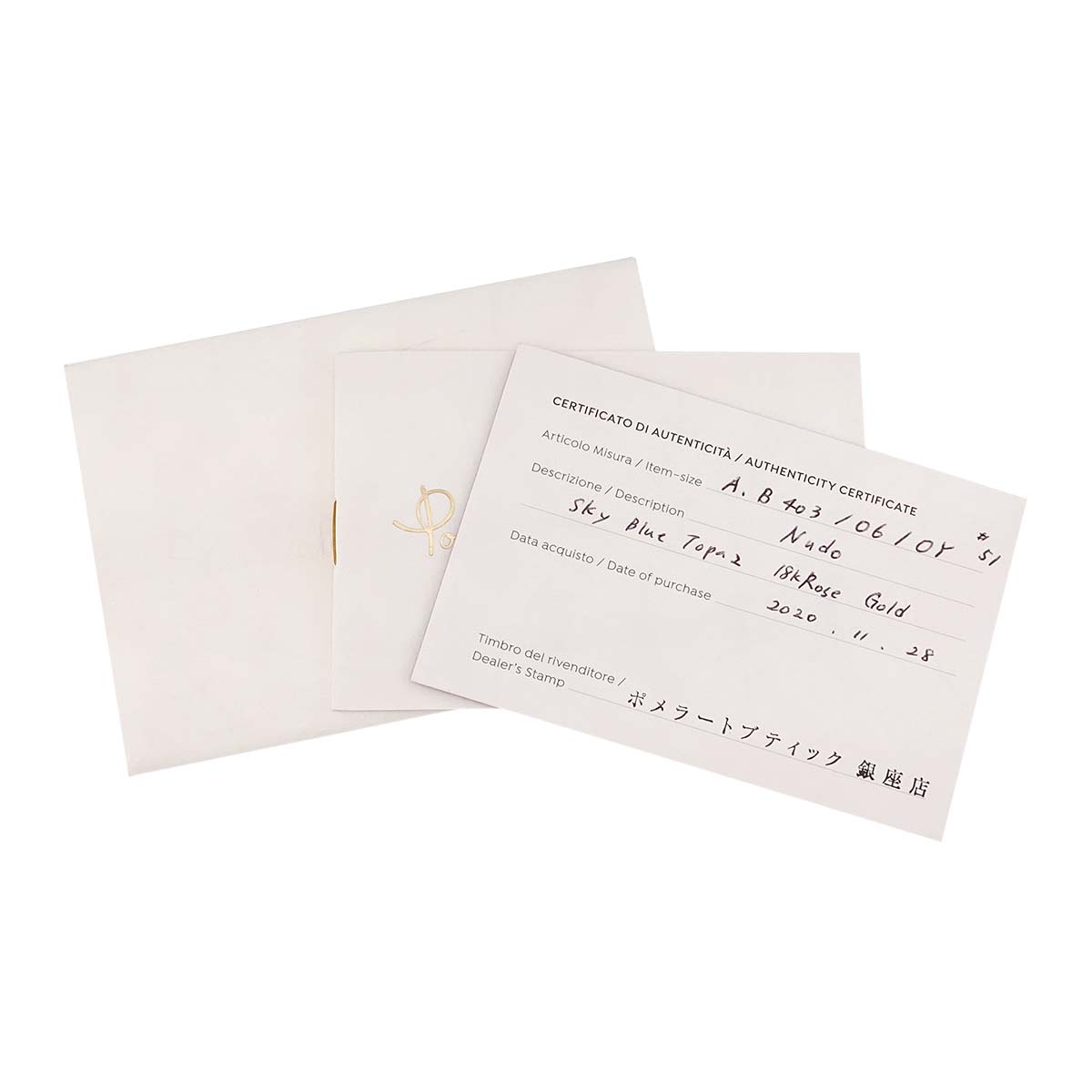 BlueTopaz Petit Ring 18K PG WG 750 size51 5.5-5.75(US)