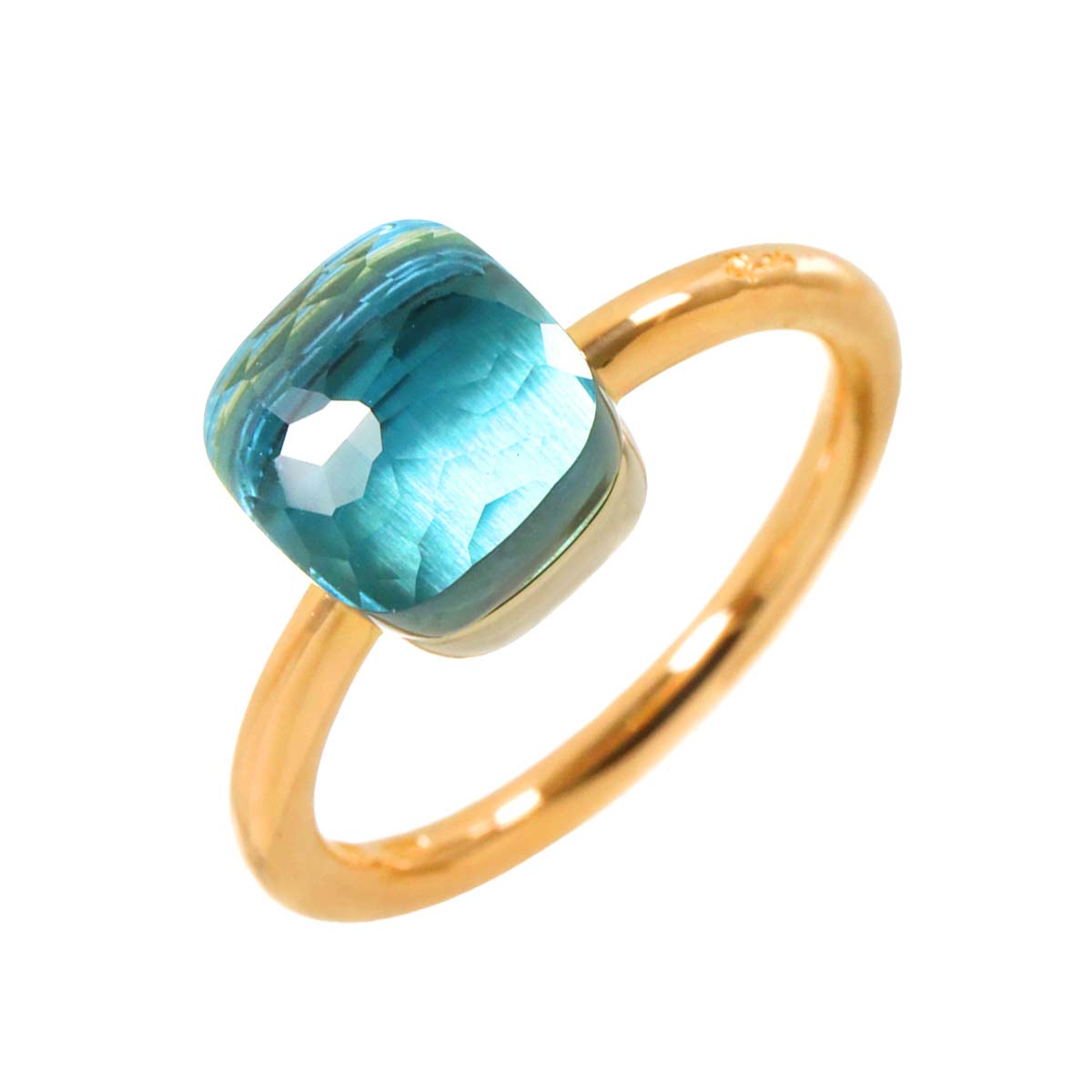 BlueTopaz Petit Ring 18K PG WG 750 size51 5.5-5.75(US)
