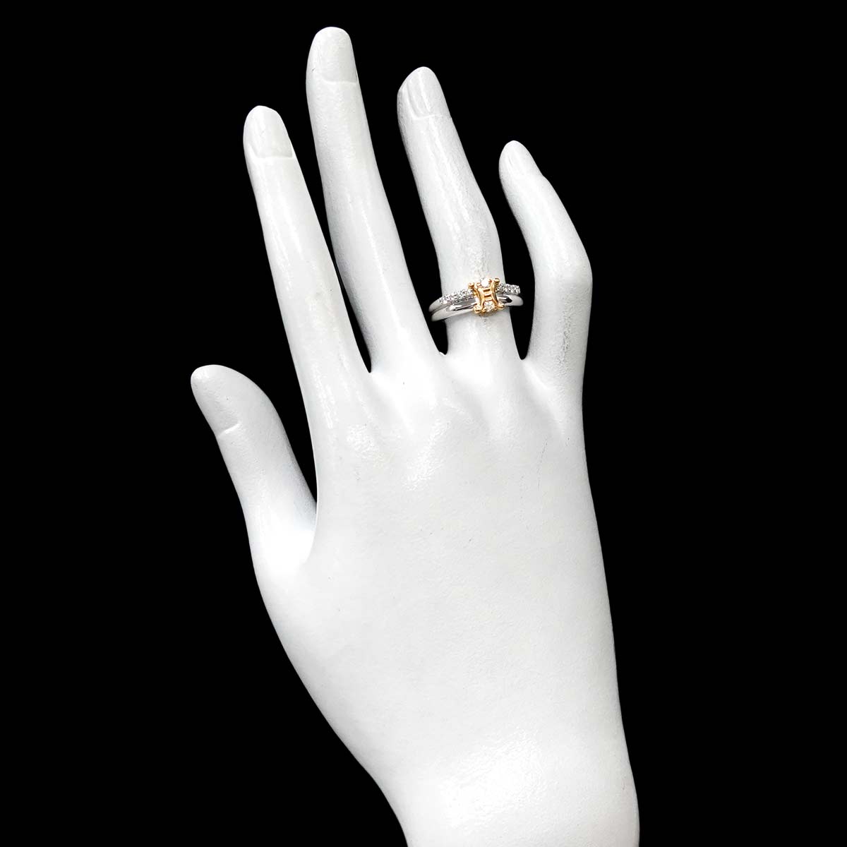 Triomphe Diamond 0.26ct Ring 18K YG 750 Pt size6(US)