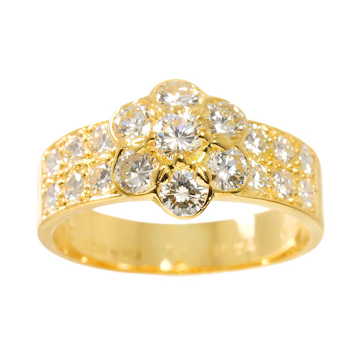 Diamond Ring 18K YG 750 size4.5(US)