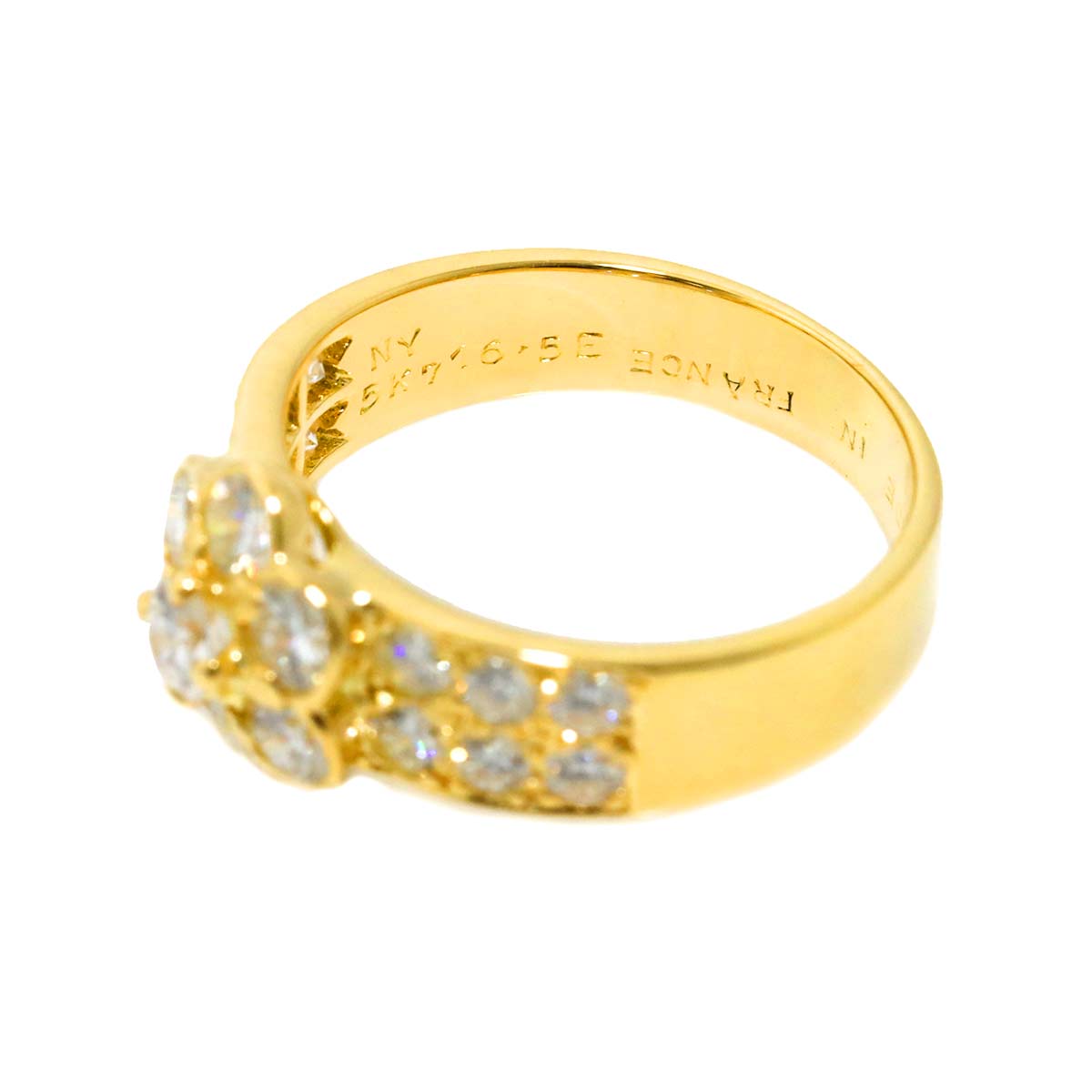 Diamond Ring 18K YG 750 size4.5(US)