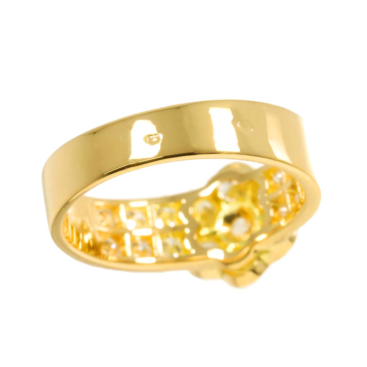 Diamond Ring 18K YG 750 size4.5(US)