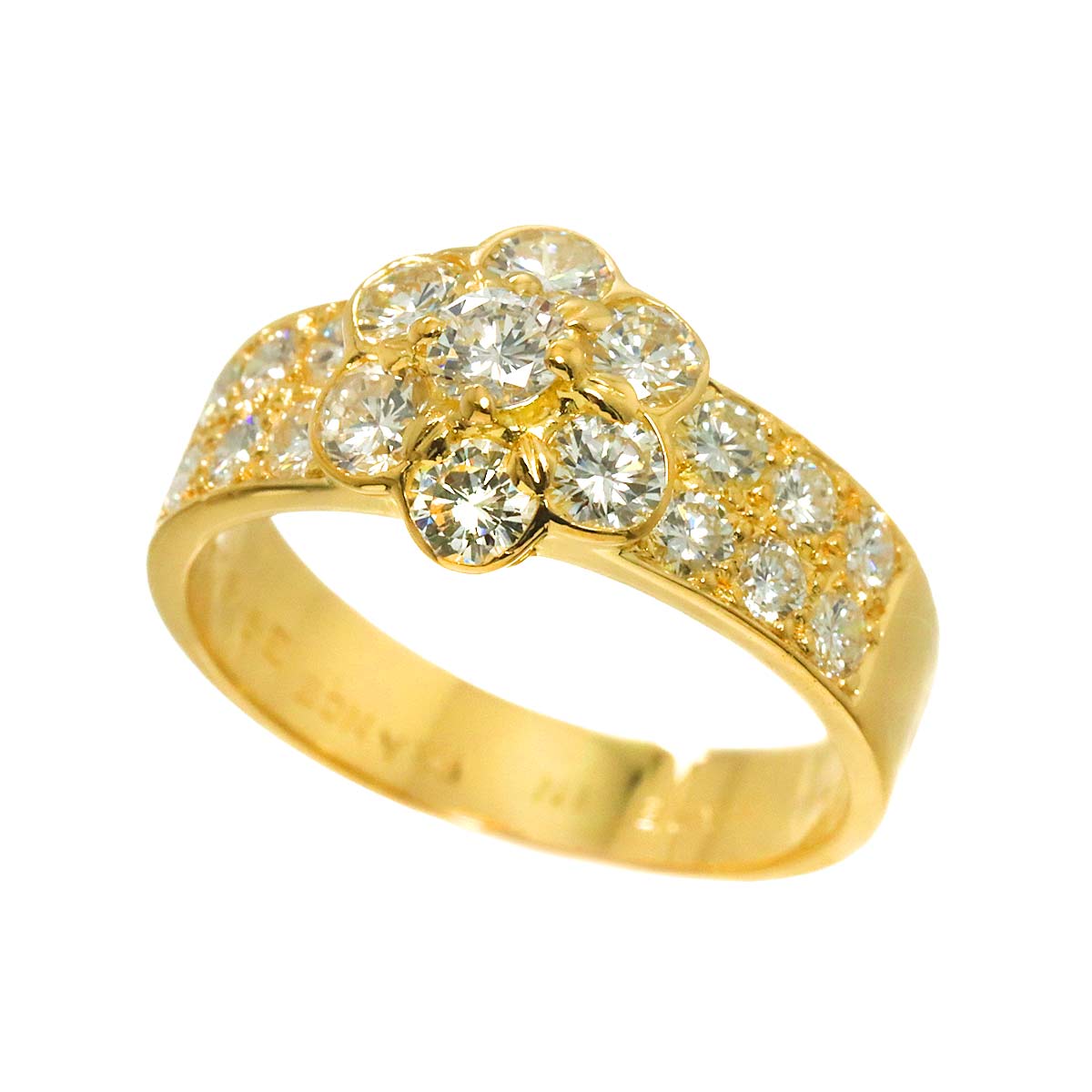 Diamond Ring 18K YG 750 size4.5(US)