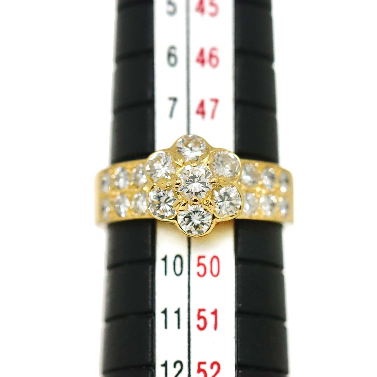 Diamond Ring 18K YG 750 size4.5(US)