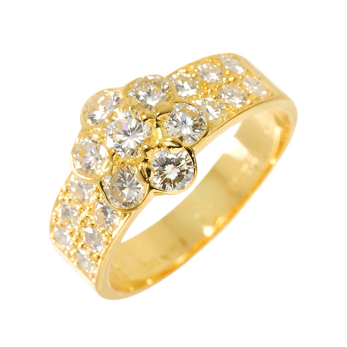 Diamond Ring 18K YG 750 size4.5(US)