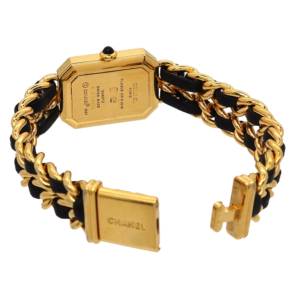 Premiere Size L H0001 Vintage Quartz Black Dial Ladies Watch