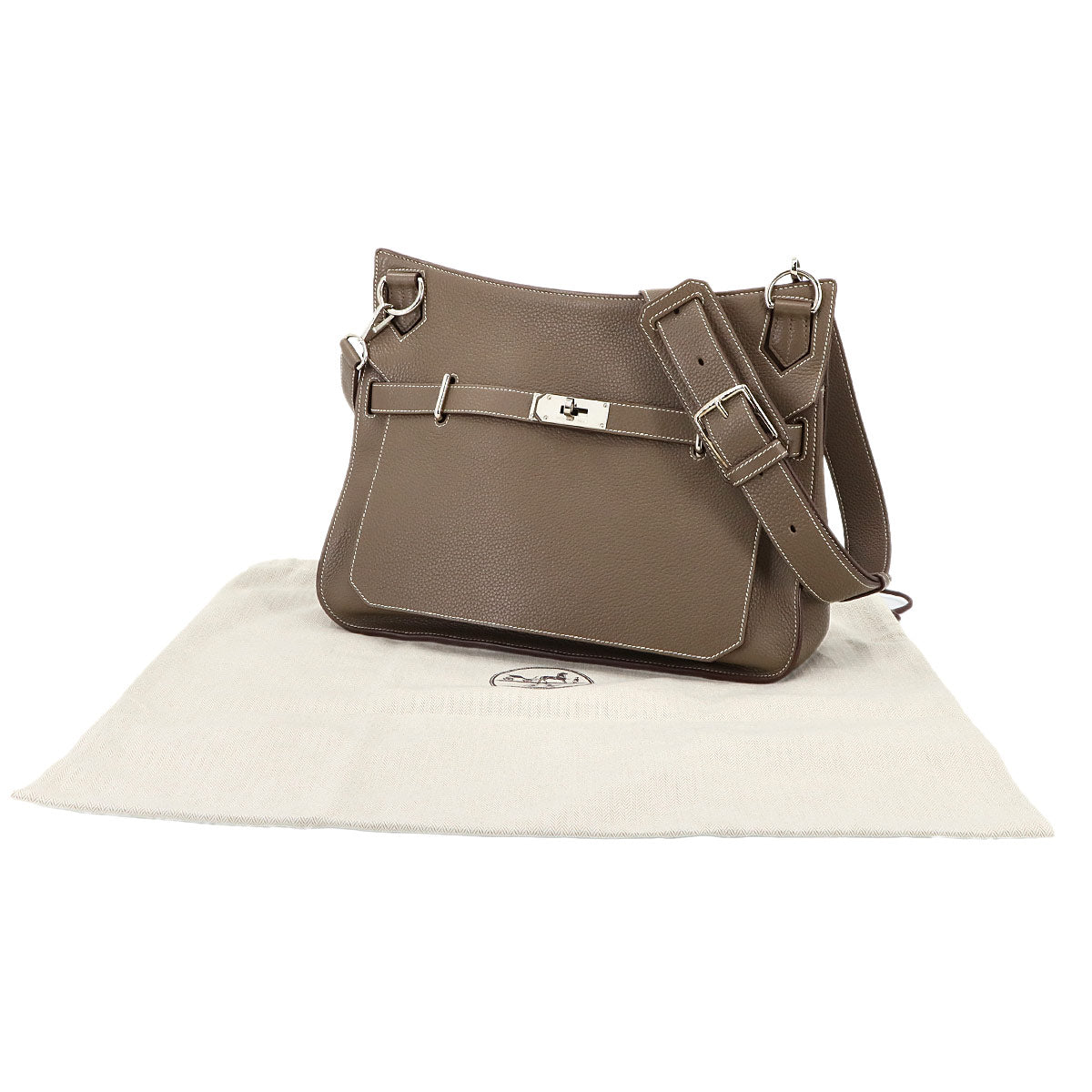Jypsiere 34 Shoulder Bag Taurillon Clemence Etoupe Purse
