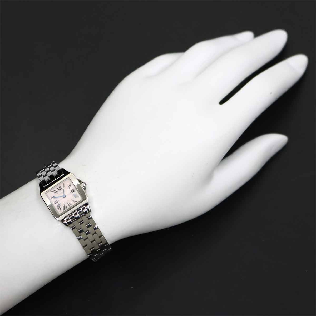 Santos Demoiselle SM W25075Z5 Quartz Pink Shell Dial Ladies