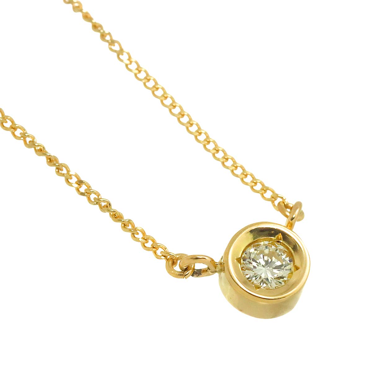 Diamond 0.12ct Necklace 18K YG Yellow Gold 750