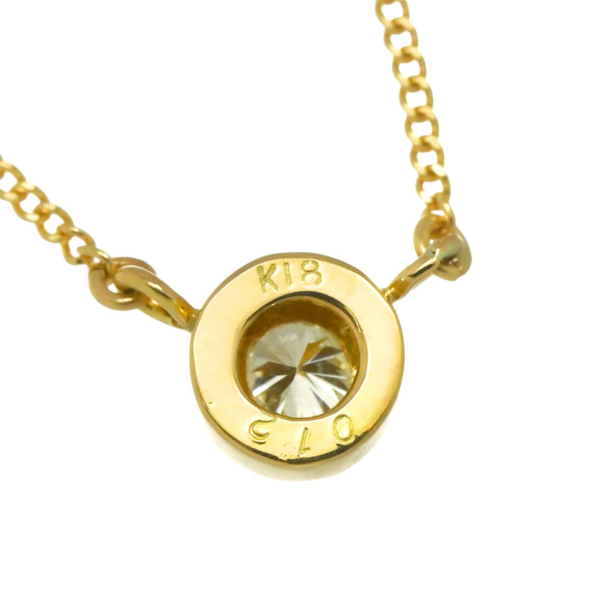 Diamond 0.12ct Necklace 18K YG Yellow Gold 750