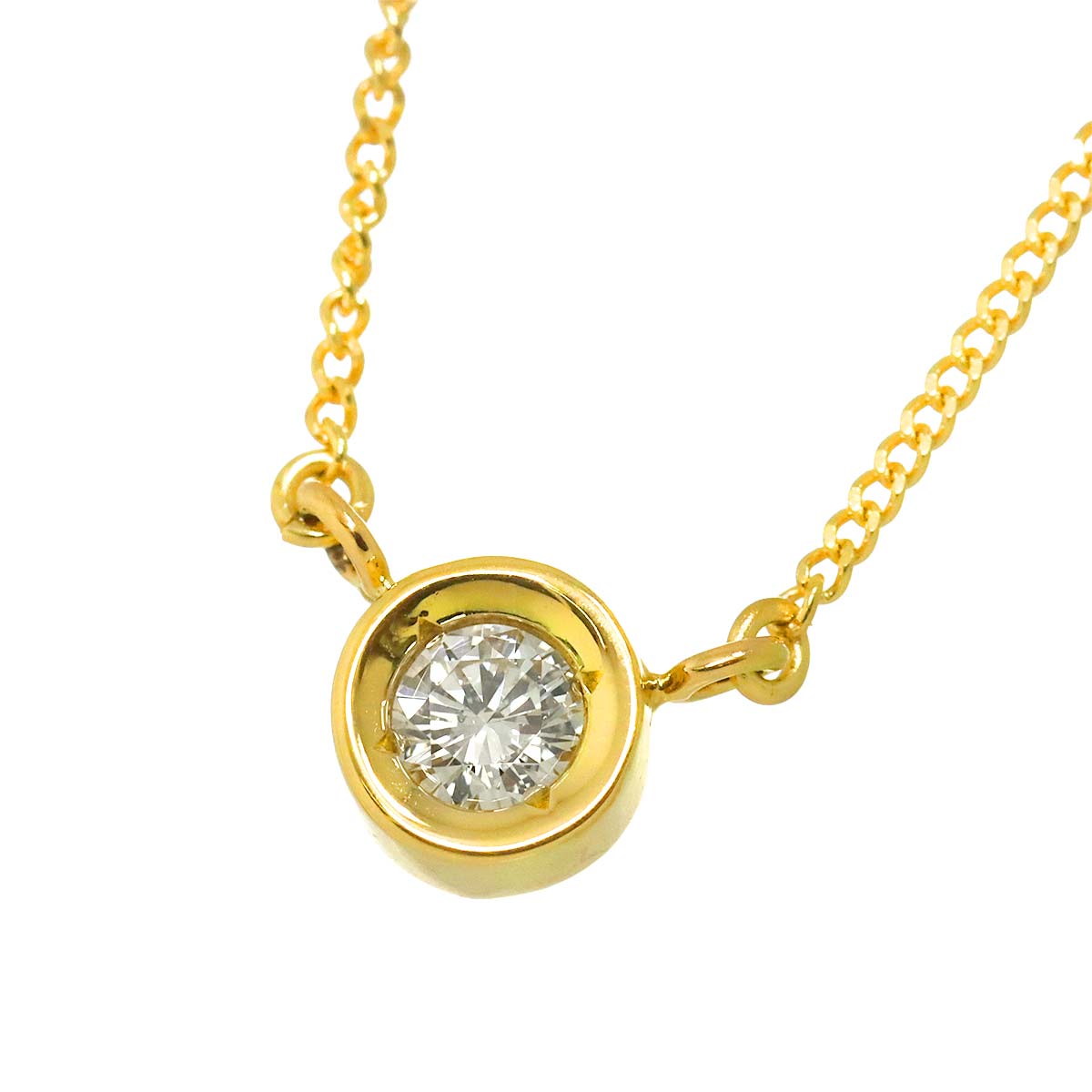 Diamond 0.12ct Necklace 18K YG Yellow Gold 750