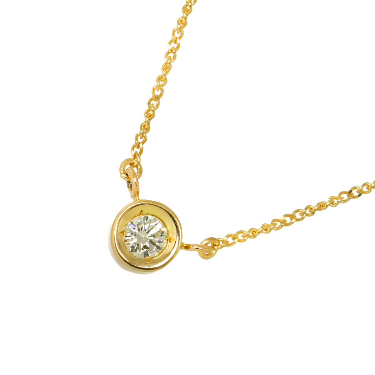 Diamond 0.12ct Necklace 18K YG Yellow Gold 750