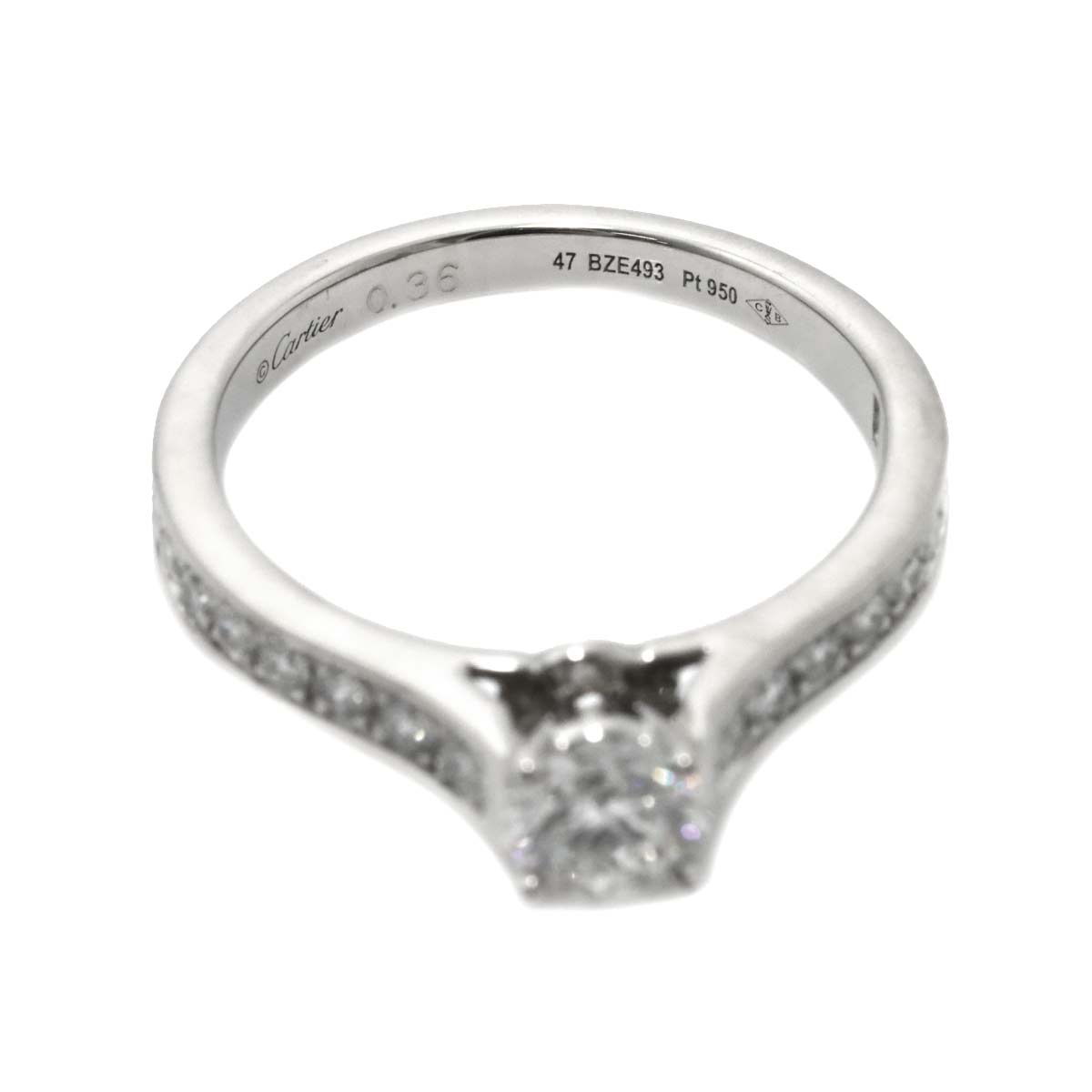 Diamond 0.36ct G/VS2/EX Ring Pt Platinum size47 4(US)
