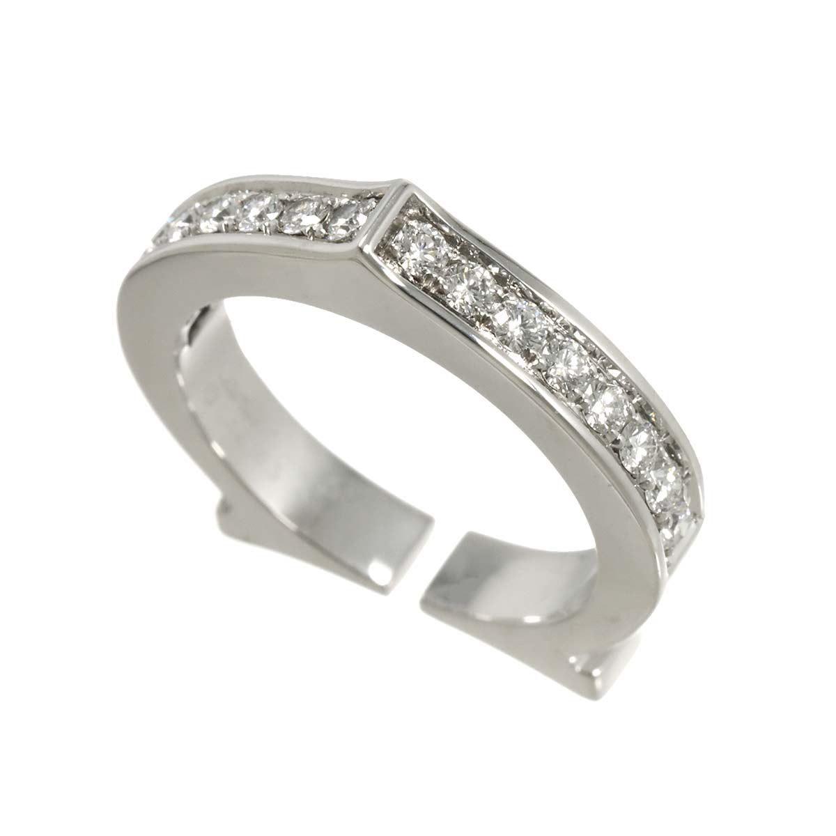 C flat Diamond Ring 18K White Gold 750 size51 5.25-5.5(US)