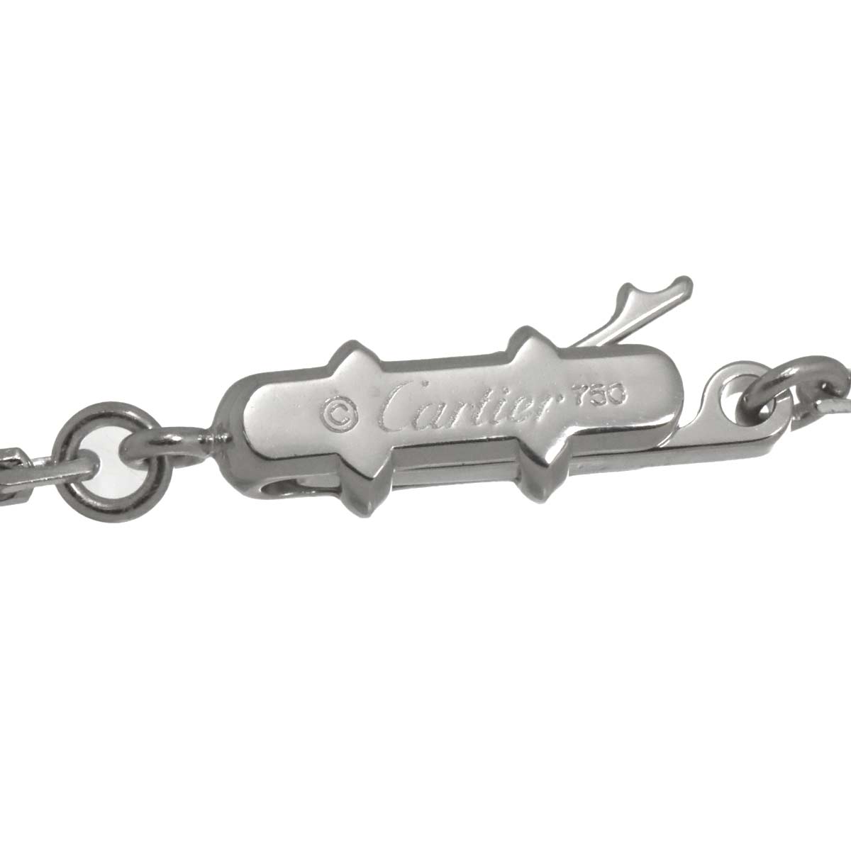 Double Heart Pave Diamond Necklace 18K White Gold 750