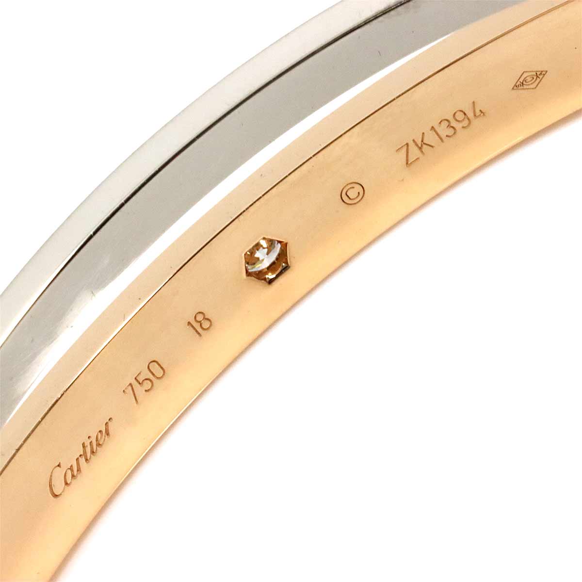 Love Bracelet Diamond 12P 18K K18 PG WG 750 size18