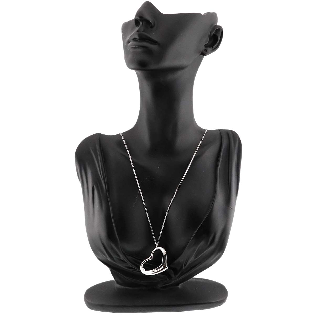 Open Heart Long Necklace Silver 925