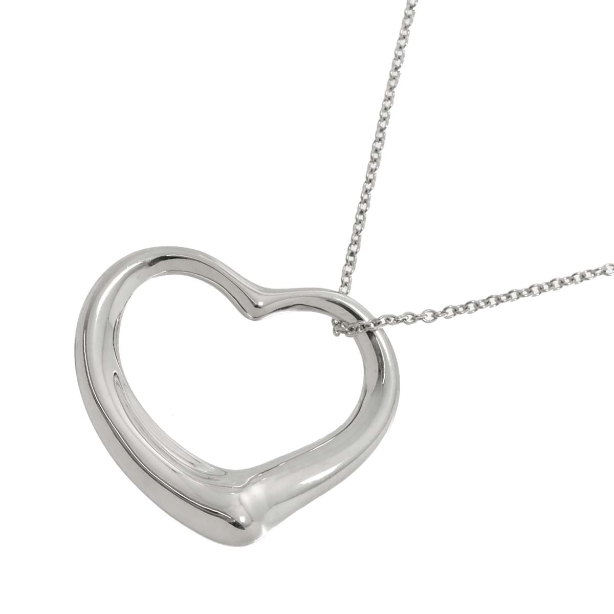Open Heart Long Necklace Silver 925