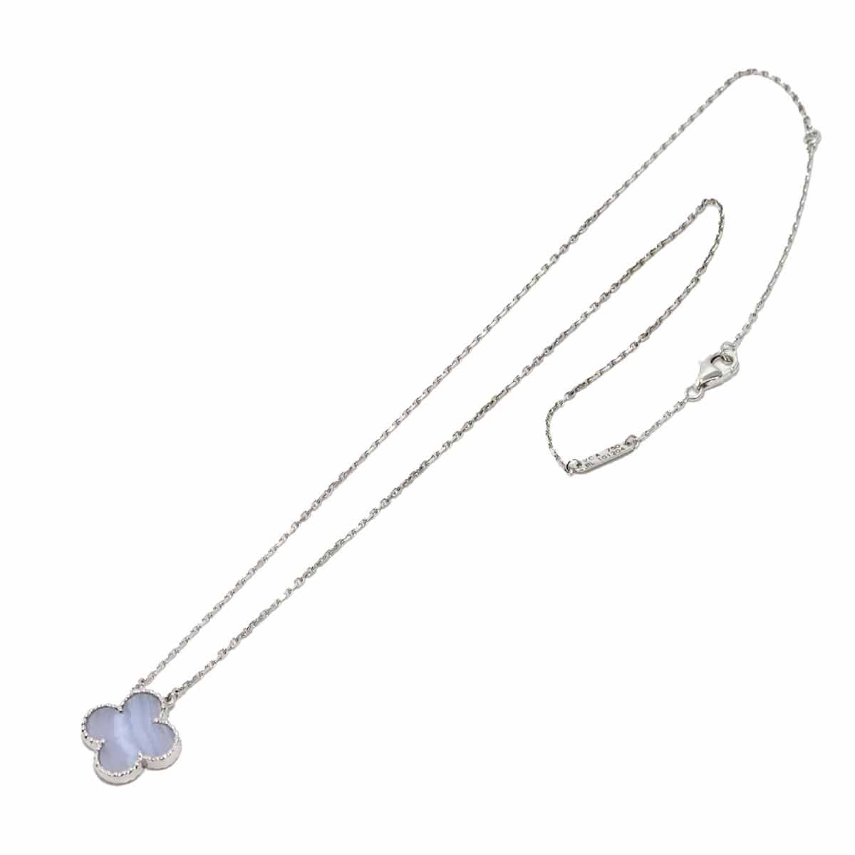 Vintage Alhambra chalcedony Necklace 18K WG 750