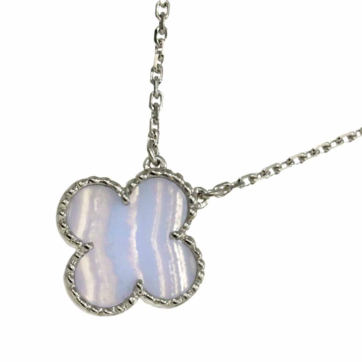 Vintage Alhambra chalcedony Necklace 18K WG 750