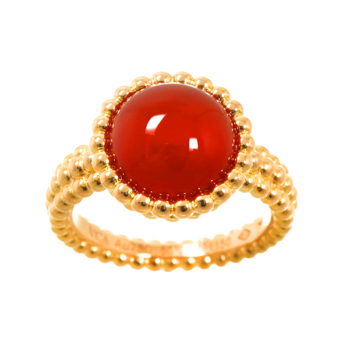 Perlee Carnelian Ring 18K PG 750 size50 5.25(US)