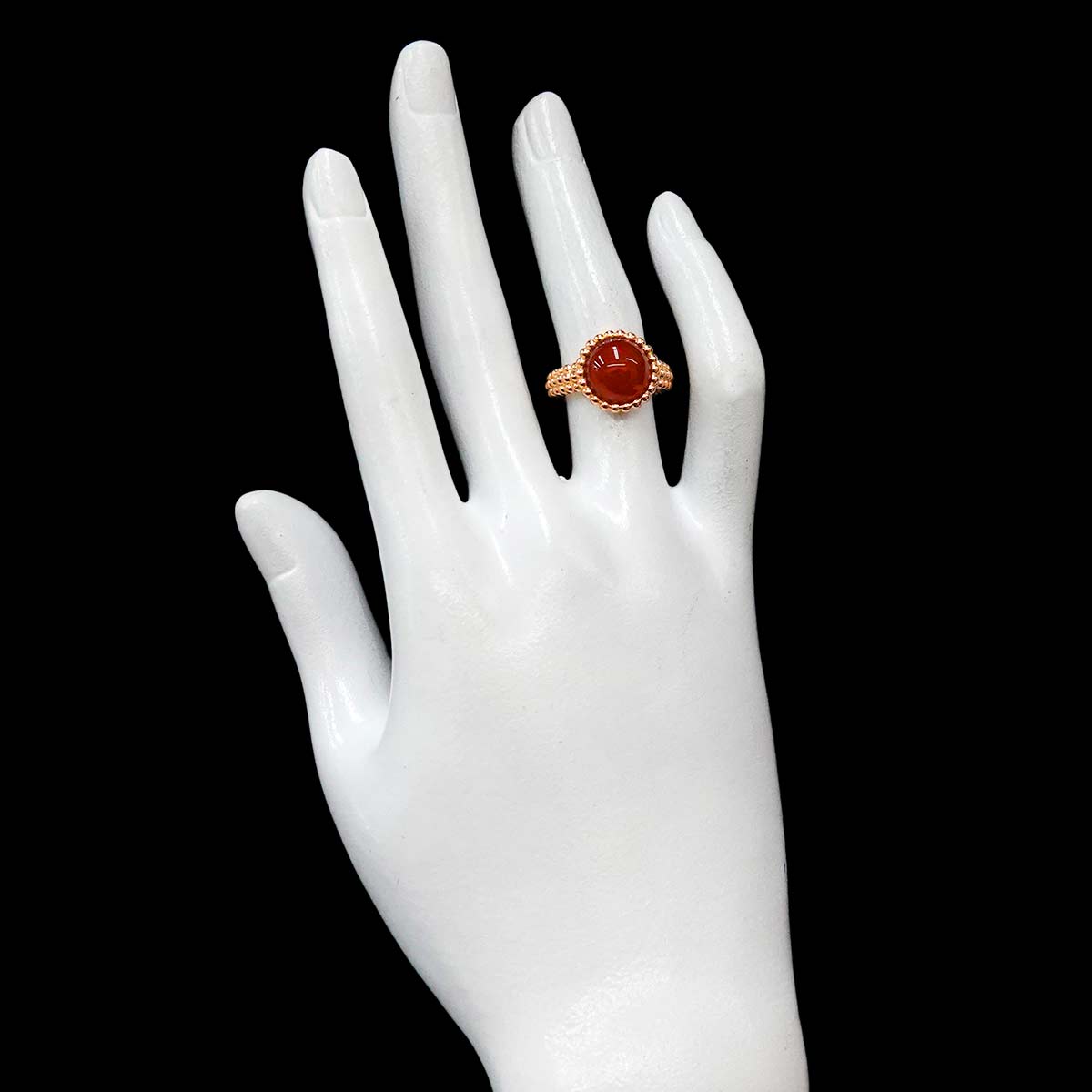 Perlee Carnelian Ring 18K PG 750 size50 5.25(US)