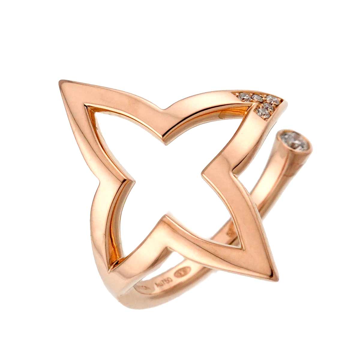 Ombre Blossom Open Ring K18 PG 750 Size52 5.75-6(US)