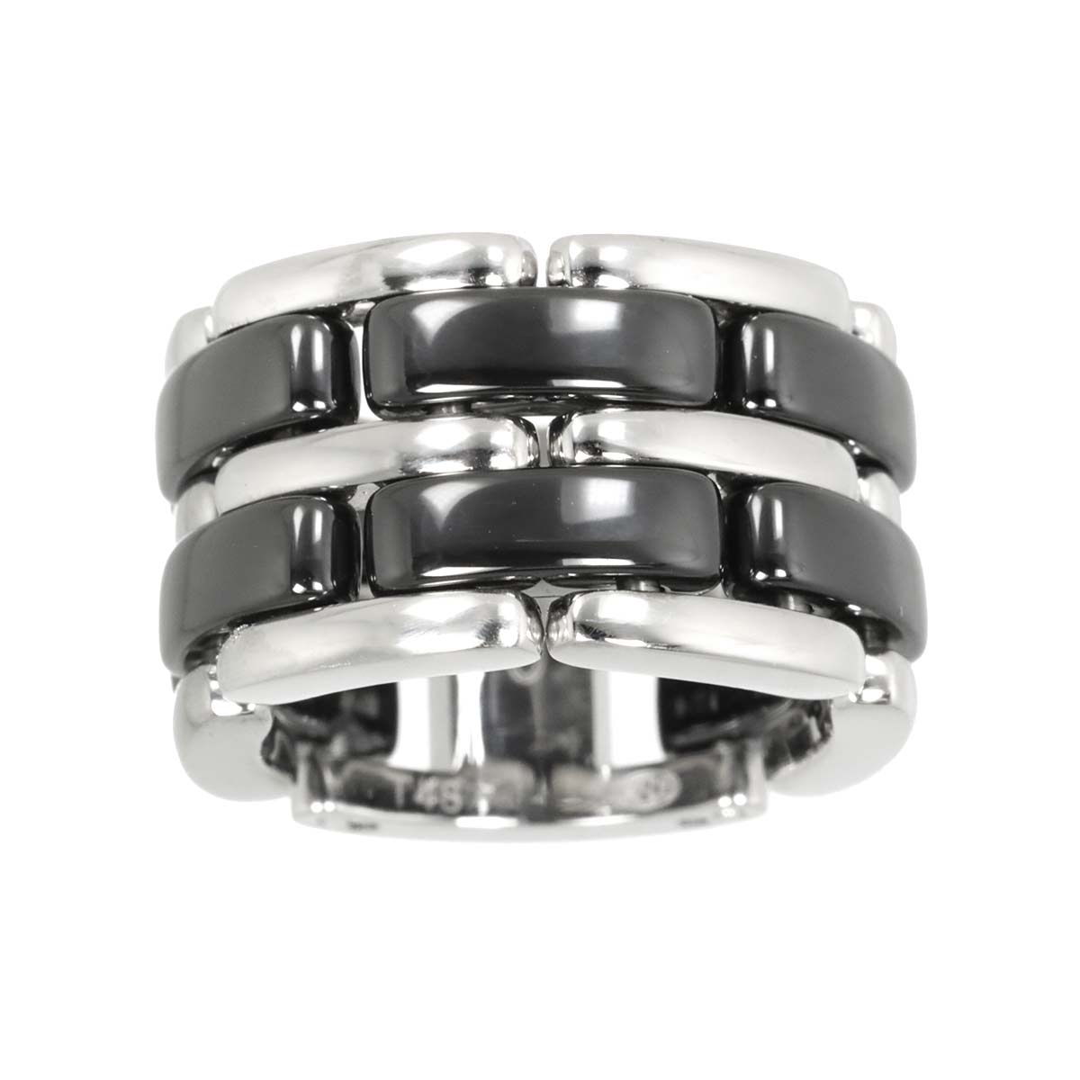 ULTRA Large Ring Black Ceramic 18K WG 750 Size48 4.5(US)