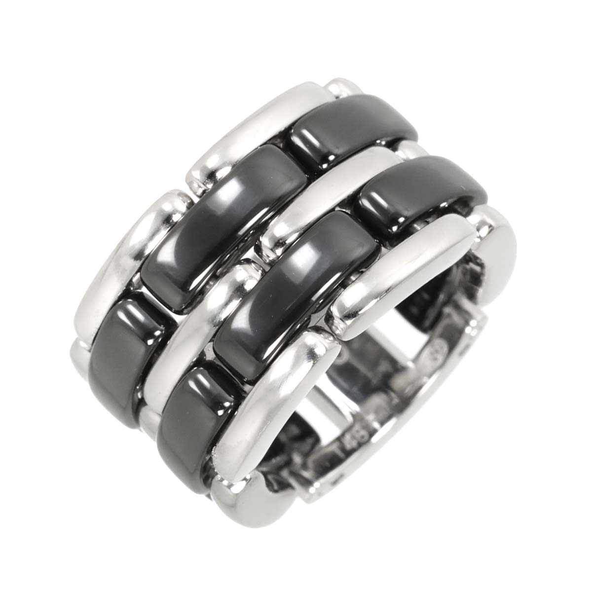ULTRA Large Ring Black Ceramic 18K WG 750 Size48 4.5(US)
