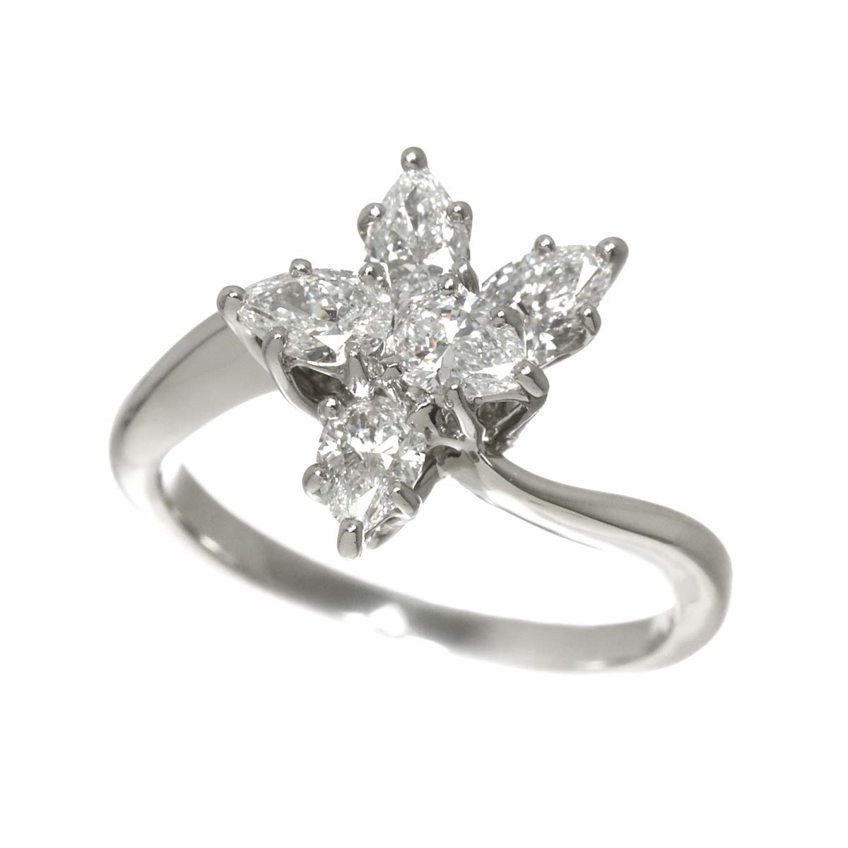 WINSTON Cluster SM Diamond Ring Pt Size5.75-6(US)