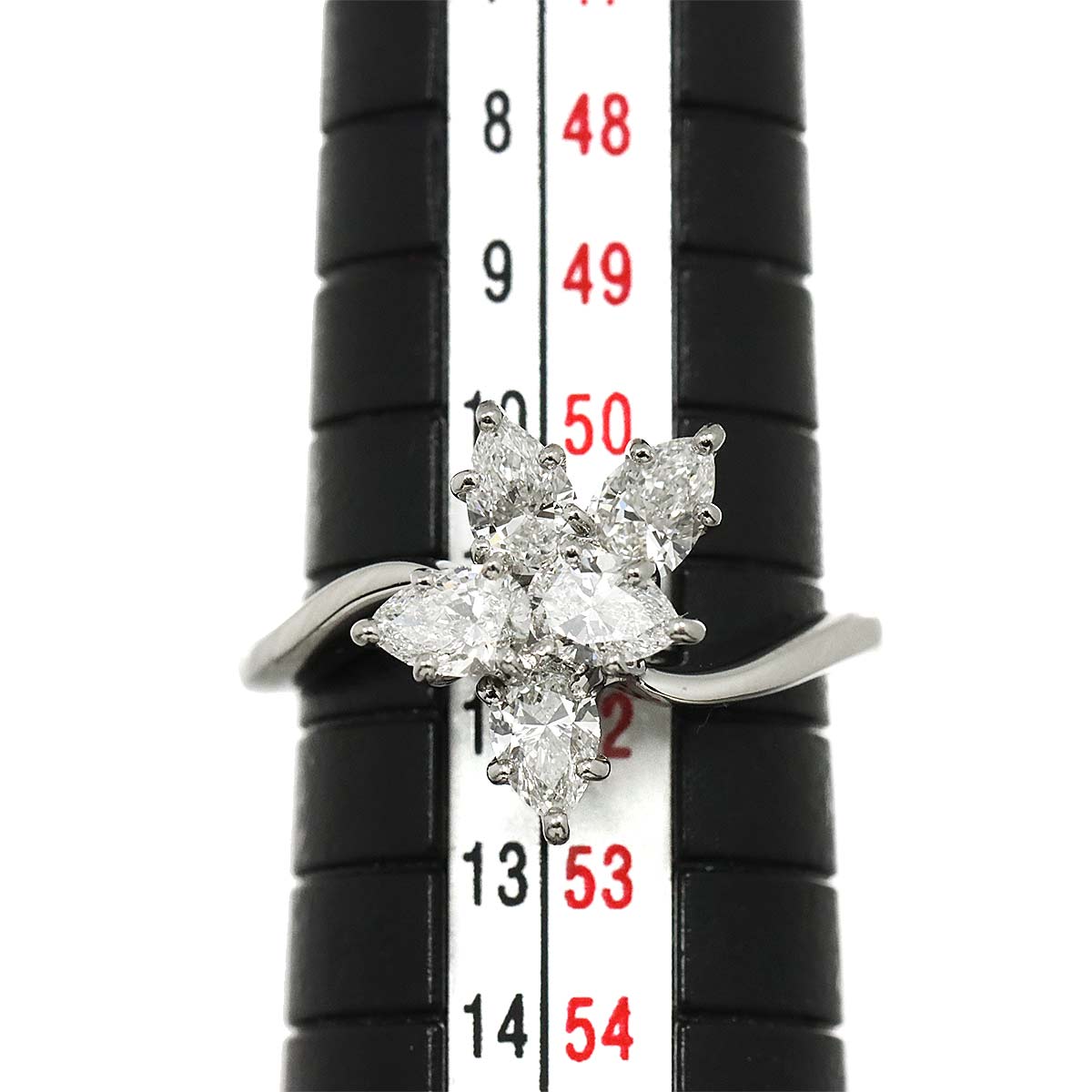 WINSTON Cluster SM Diamond Ring Pt Size5.75-6(US)