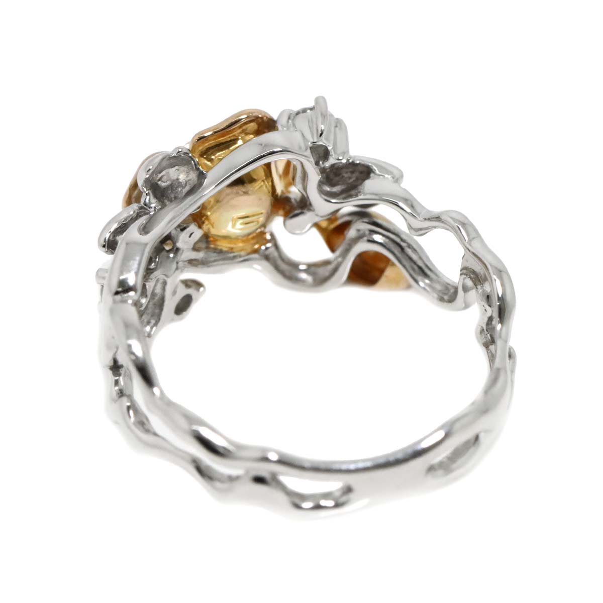 Diamond 0.12ct Ring 18K K18 WG PG White Pink Gold size5.5-5.75(US)