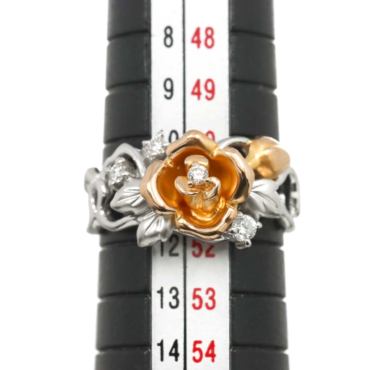 Diamond 0.12ct Ring 18K K18 WG PG White Pink Gold size5.5-5.75(US)