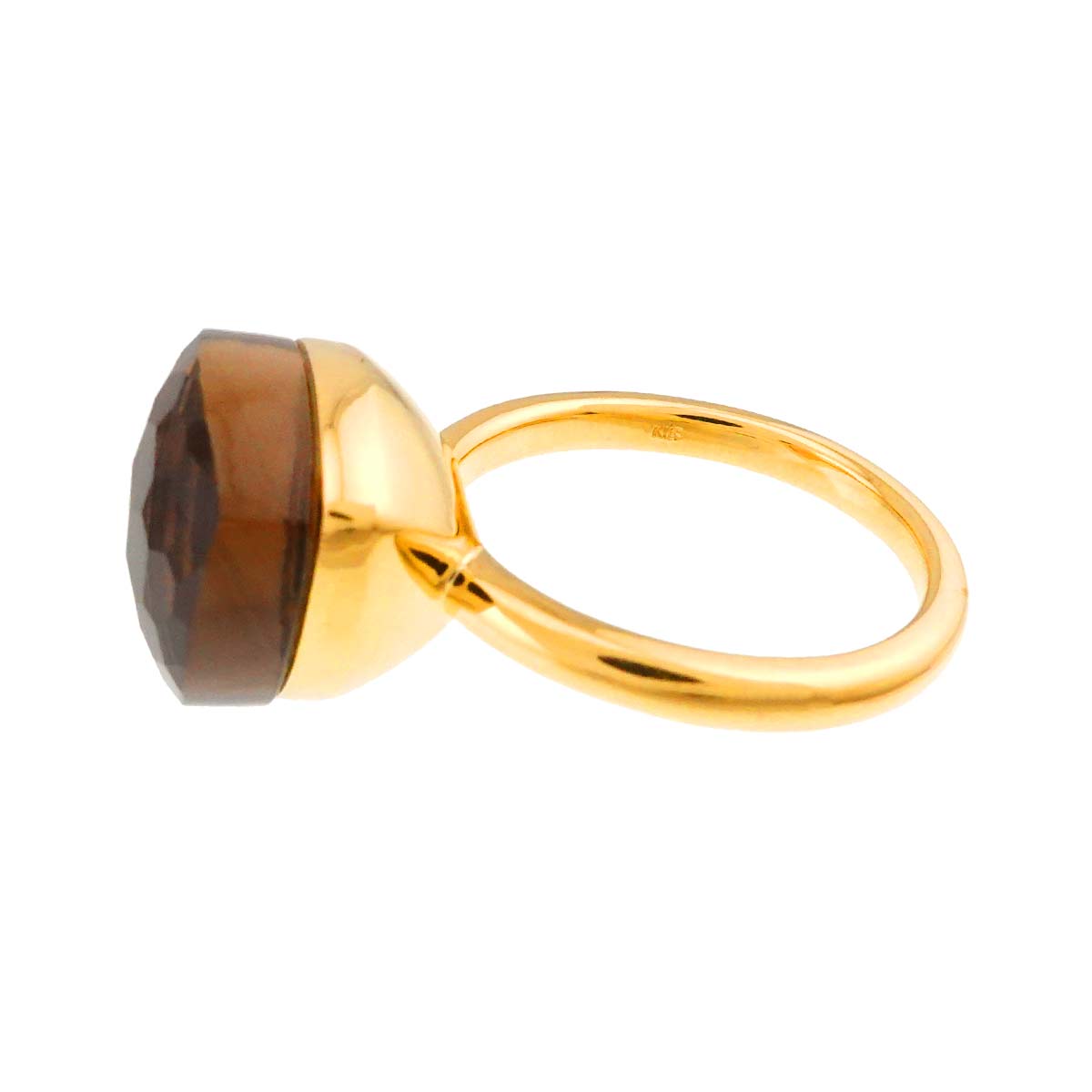 Quartz 11.50ct Ring 18K YG Yellow Gold 750 6.25-6.5(US)