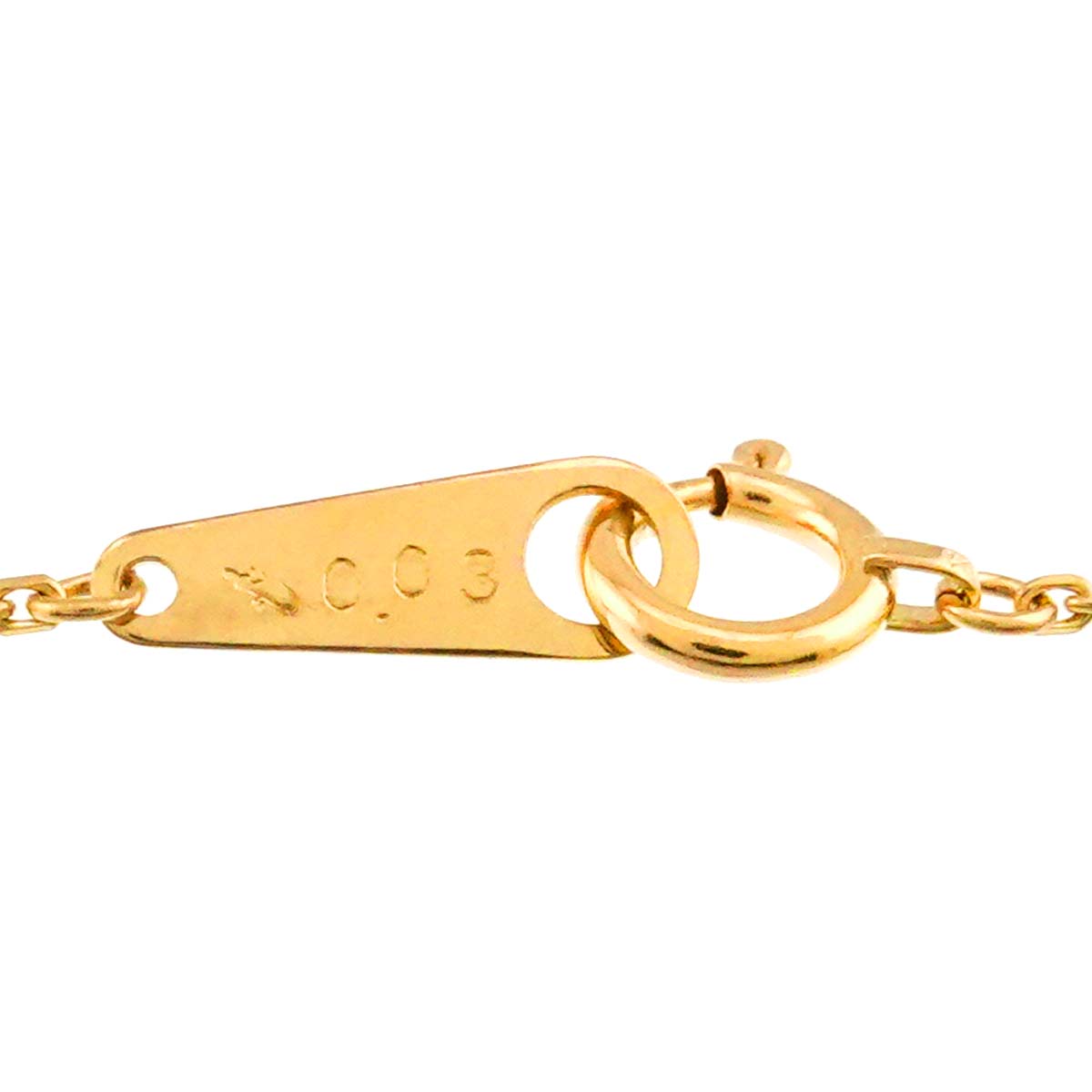 Diamond 0.03ct Necklace 18K YG Yellow Gold 750