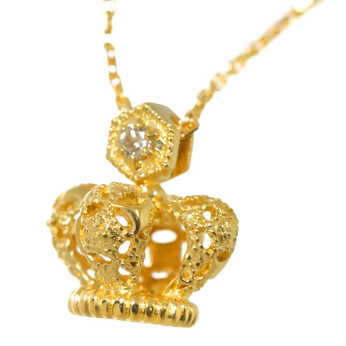 Diamond 0.03ct Necklace 18K YG Yellow Gold 750