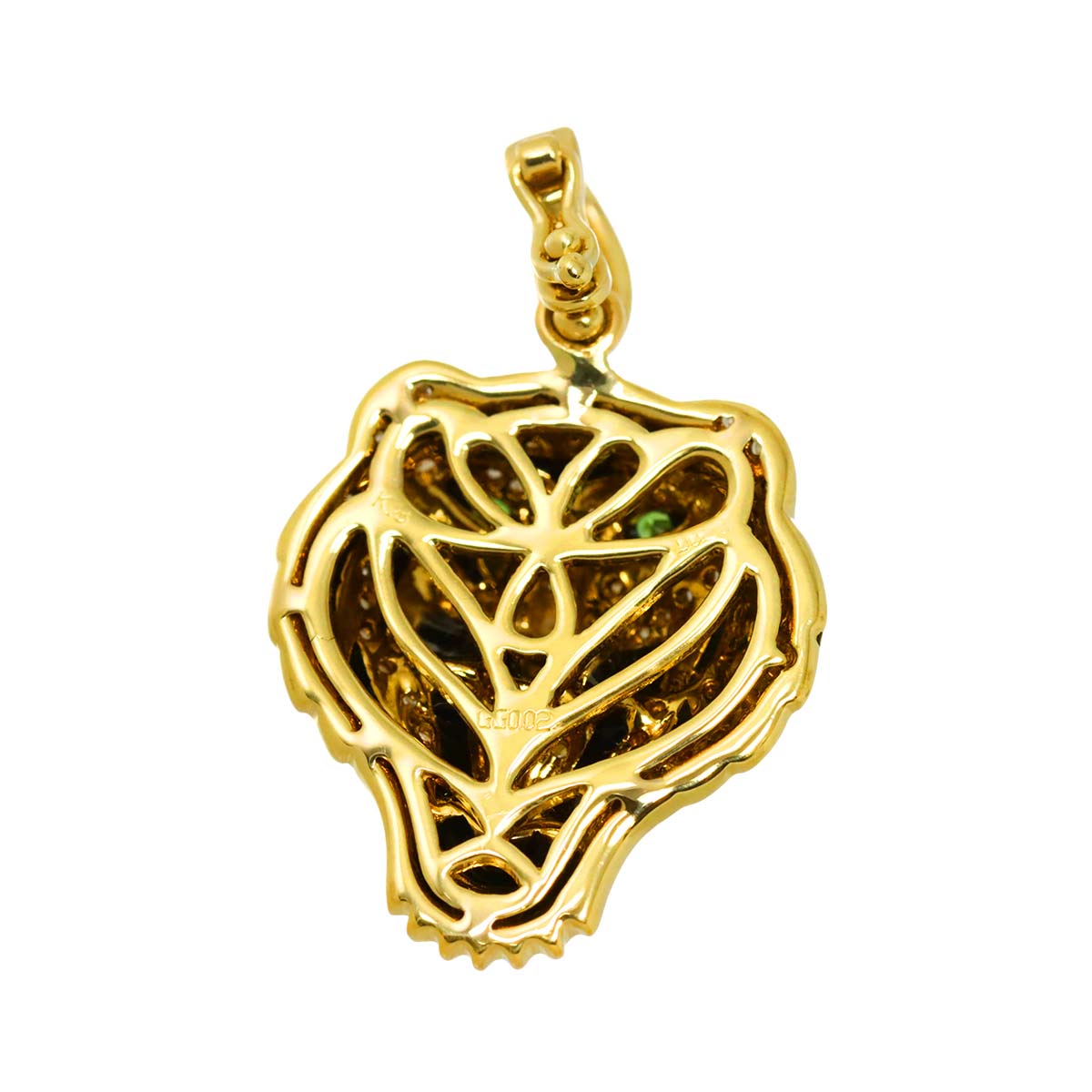 Diamond 0.50ct Garnet 0.02ct Pendant 18K YG Yellow Gold 750