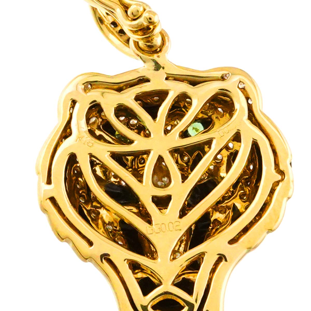 Diamond 0.50ct Garnet 0.02ct Pendant 18K YG Yellow Gold 750