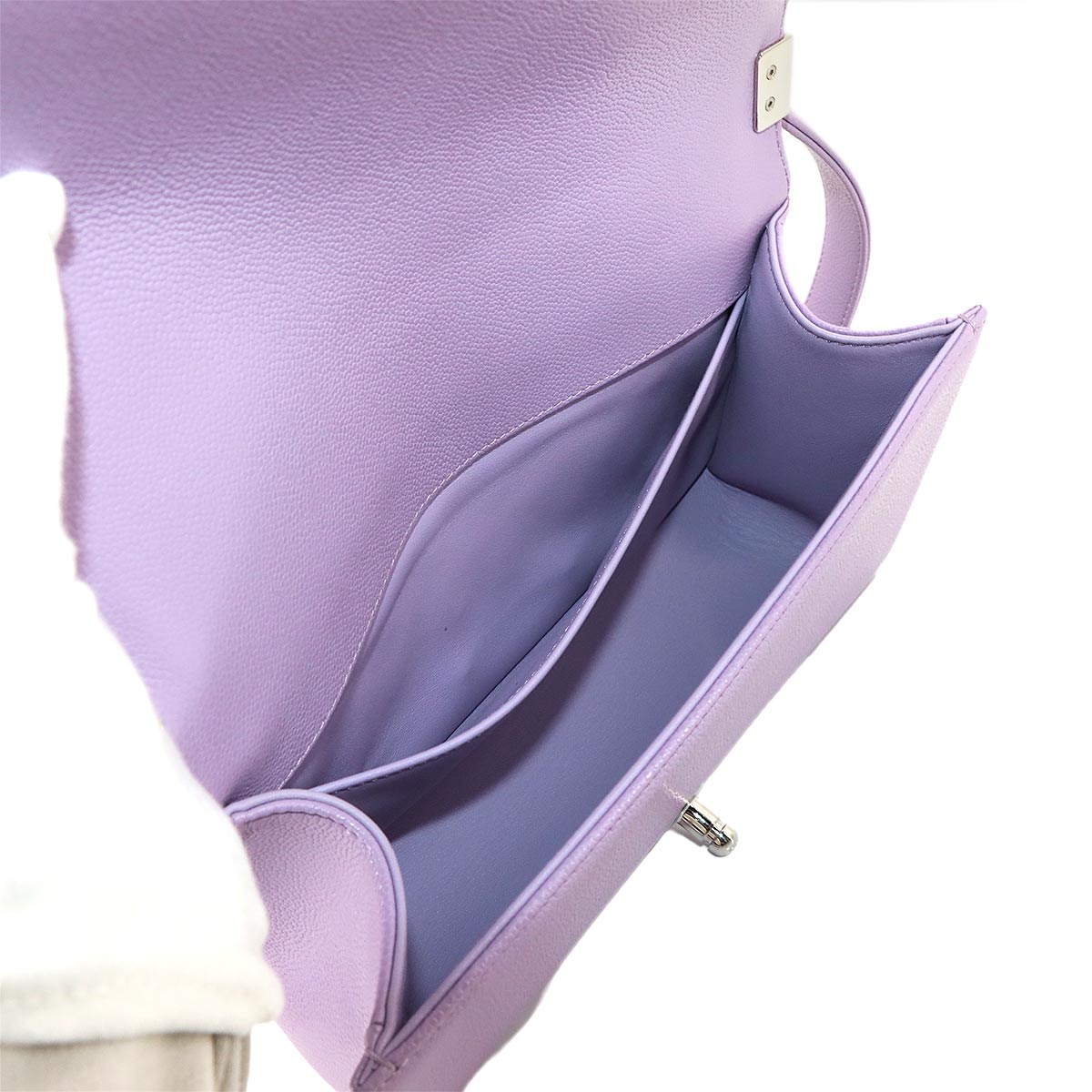 BOY CHANEL Chain Shoulder Bag Leather Purple A67086 Purse