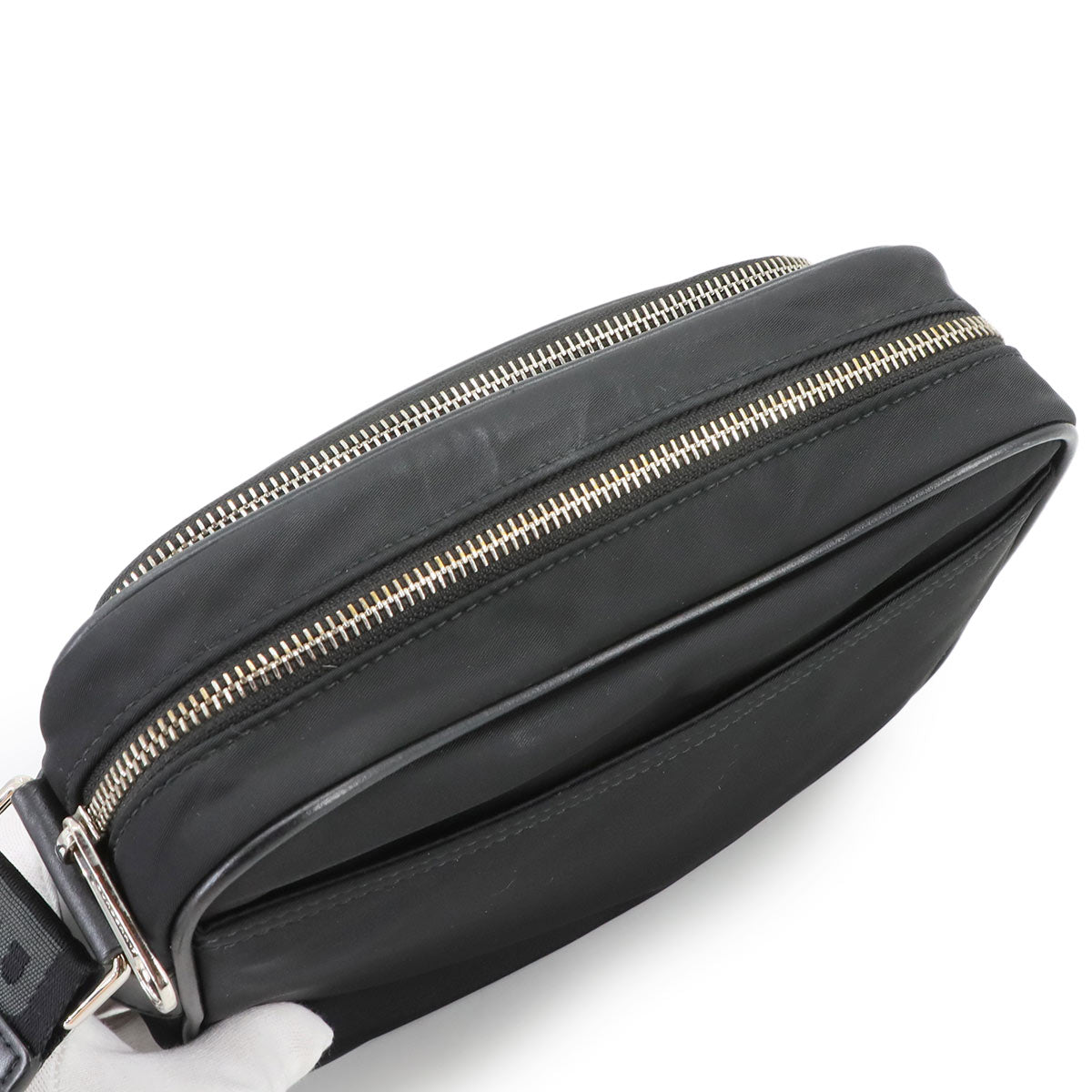 Paddy Shoulder Bag Nylon Leather Black White 8049094 Purse