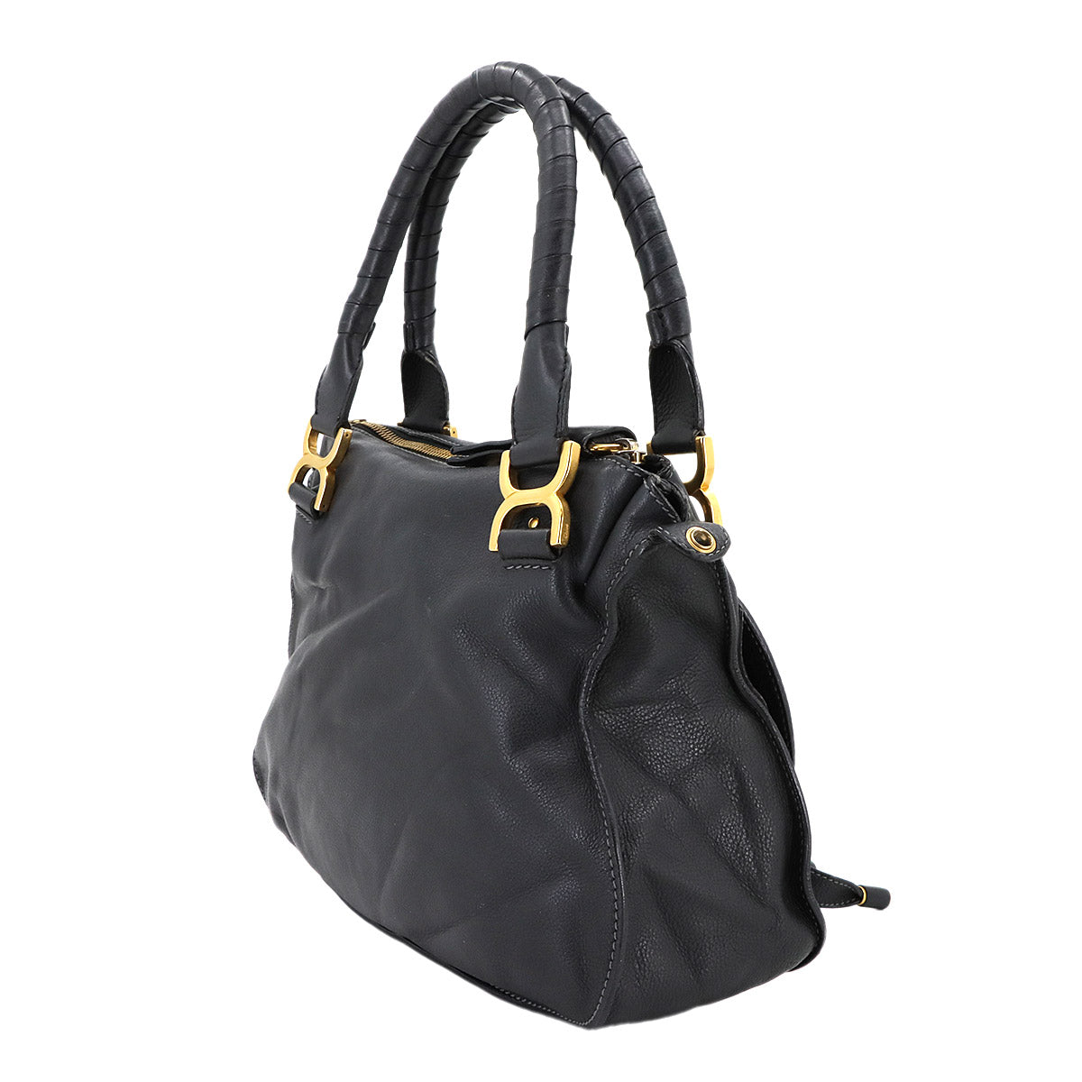 Marcie Hand Shoulder Bag Leather Gray Purse