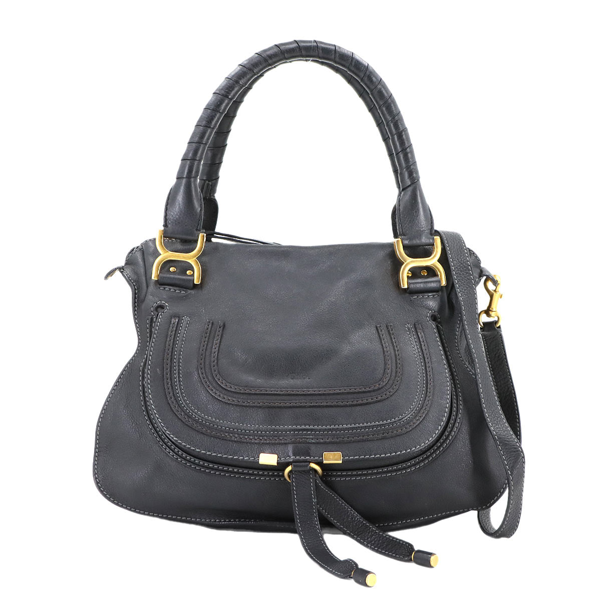 Marcie Hand Shoulder Bag Leather Gray Purse