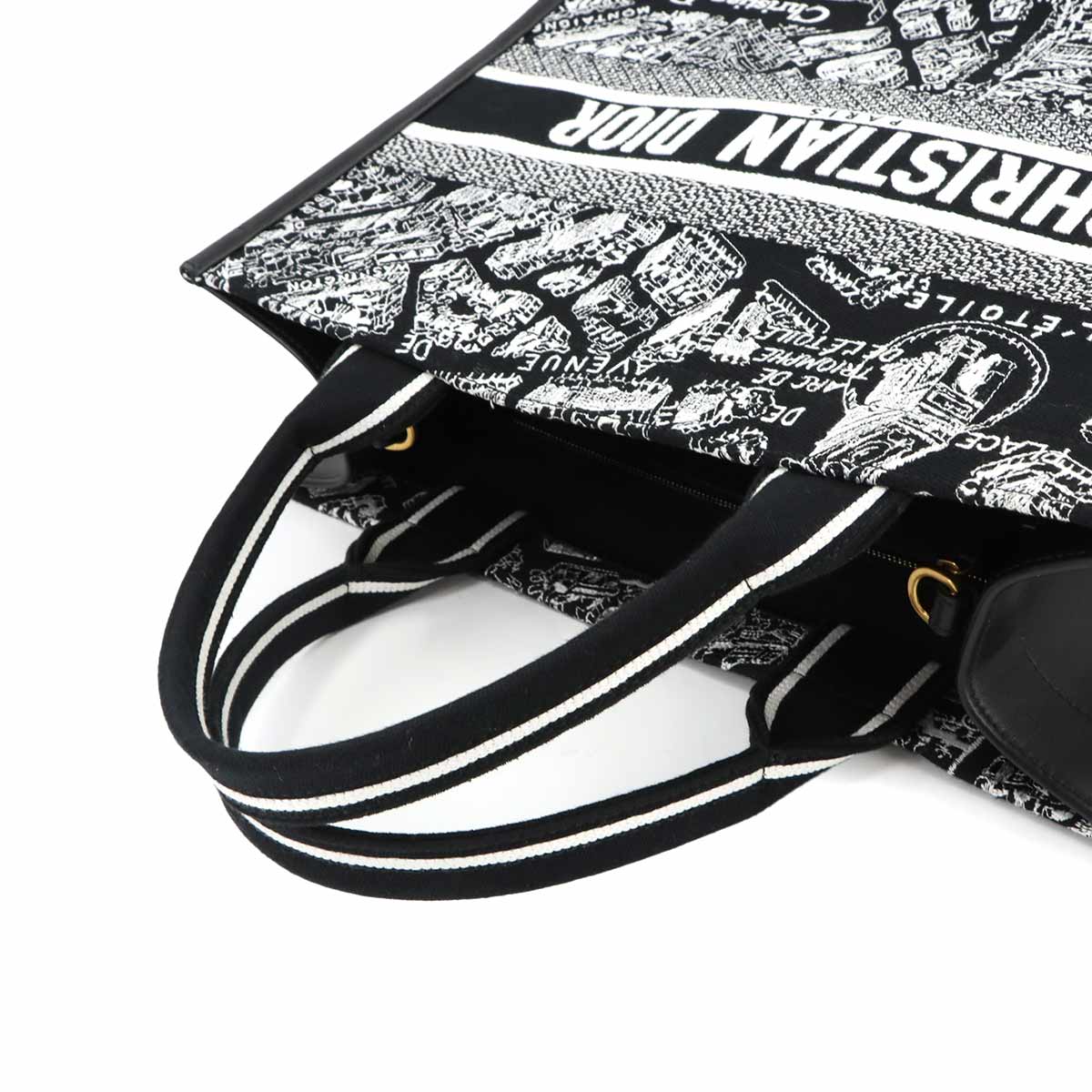 Book Tote Medium 2way Bag Canvas Black White M1324CETJ