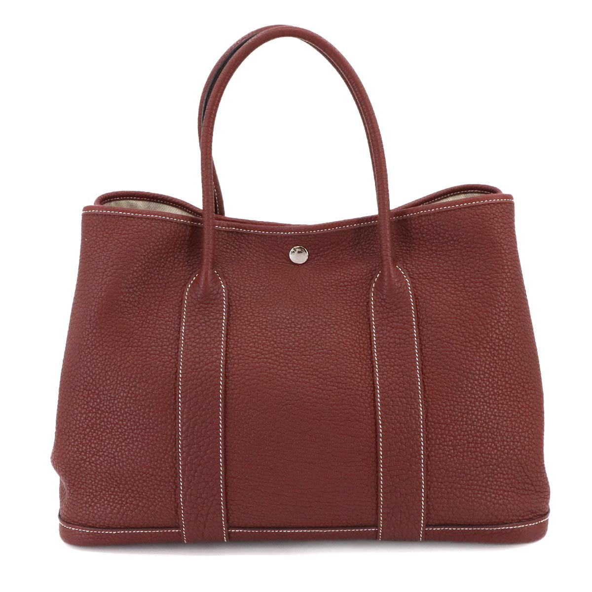 Garden Party PM Tote Bag Veau Negonda Leather Rouge H Purse