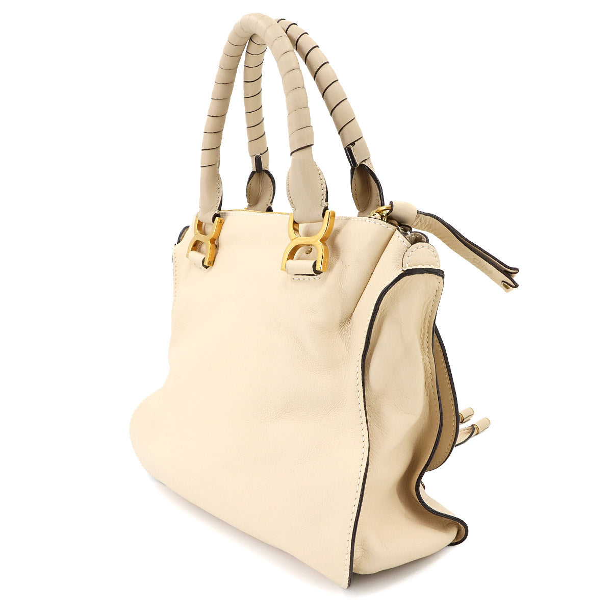 Marcie Hand Bag Leather Beige Purse