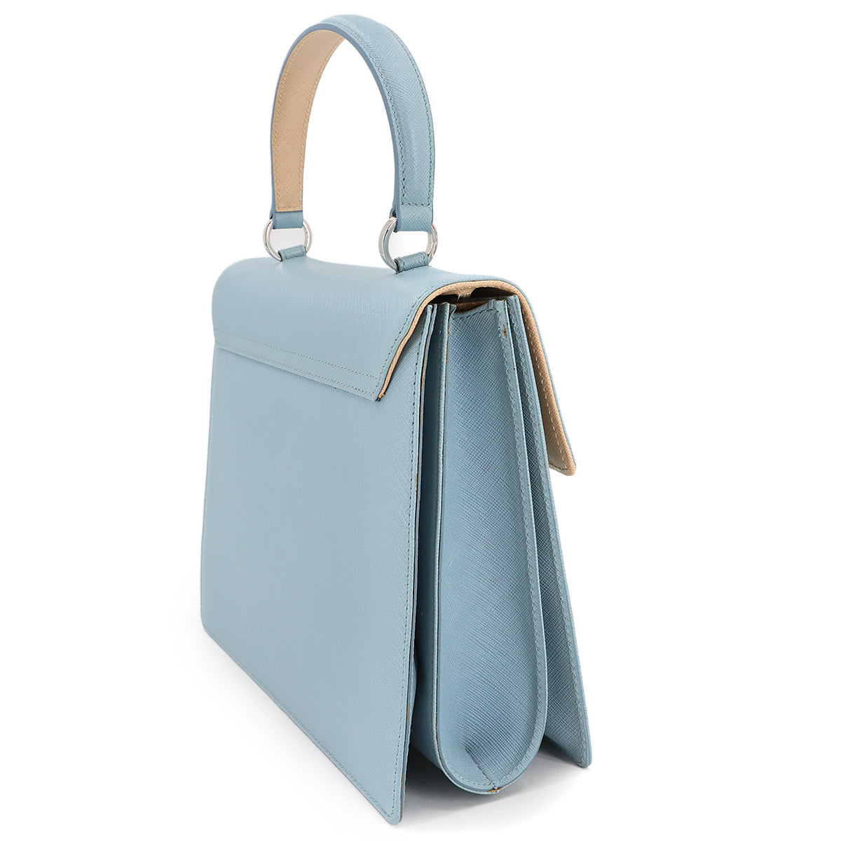 Gancini Hand Shoulder Bag Leather Light Blue