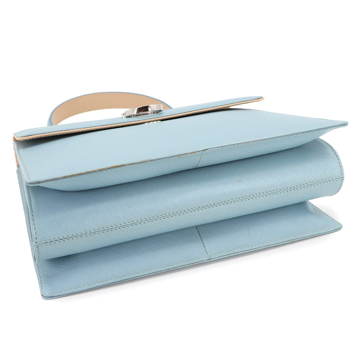 Gancini Hand Shoulder Bag Leather Light Blue