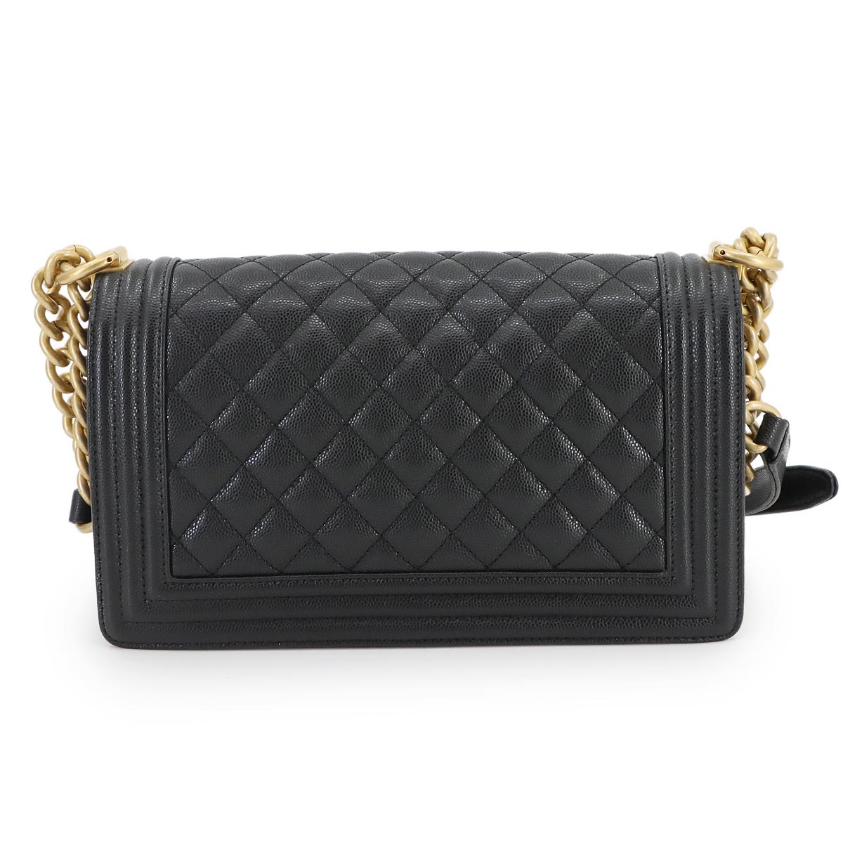 BOY CHANEL Chain Shoulder Bag Leather Black A67086 Purse