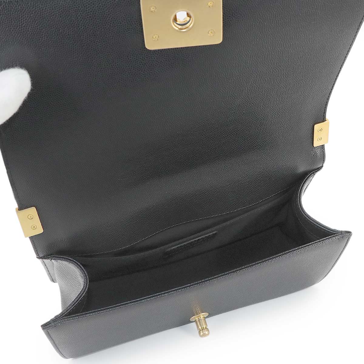 BOY CHANEL Chain Shoulder Bag Leather Black A67086 Purse